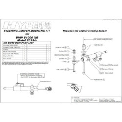Amortyzator skrętu Touratech Suspension - CSC-  do BMW S1000XR 2015-2019 - wraz z zestawem montażowym-
