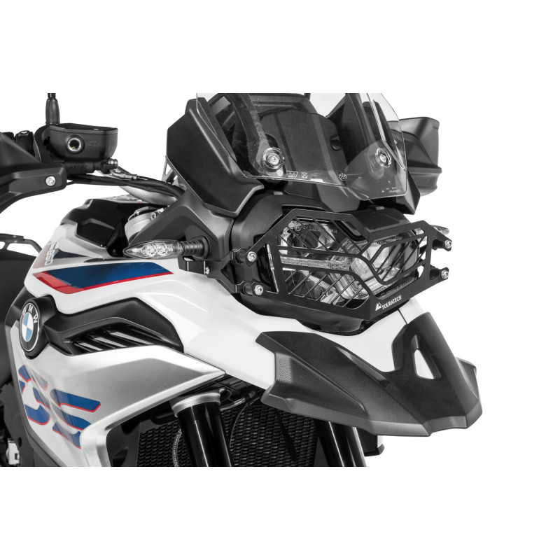 Osłona reflektora ze stali nierdzewnej w kolorze czarnym z szybkim zapięciem do BMW F850GS / F800GS (2024-) / F750GS - TYLKO DO