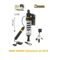 Obniżenie zawieszenia Touratech - amortyzator o 25 mm do BMW F850GS Adventure z 2018 roku DDA / Plug & Travel