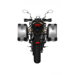 ZEGA Pro aluminiowy system kufrów bocznych 31/31 litrów ze stalowym bagażnikiem w kolorze czarnym do Kawasaki Versys 650 (2010-