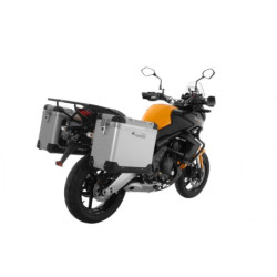 ZEGA Pro aluminiowy system kufrów bocznych "And-S" 38/38 litrów ze stalowym bagażnikiem w kolorze czarnym do Kawasaki Versys 65