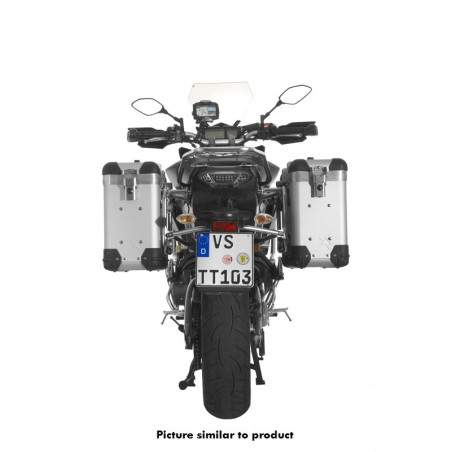 System aluminiowych kufrów ZEGA Pro "And-S" 31/31 litrów ze stelażem ze stali nierdzewnej w kolorze czarnym do motocykla Yamaha