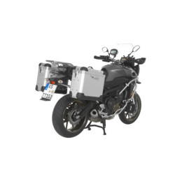System aluminiowych kufrów ZEGA Pro "And-S" 31/31 litrów ze stelażem ze stali nierdzewnej w kolorze czarnym do motocykla Yamaha