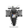 System kufrów bocznych ZEGA Pro aluminiowy 38/38 litrów ze stelażem ze stali nierdzewnej w kolorze czarnym do motocykla Yamaha