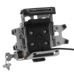 Uchwyt na kierownicę urządzenia Garmin Montana 600/ BMW Navigator Adventure - zamykany-  - anodowane aluminium w kolorze srebrn