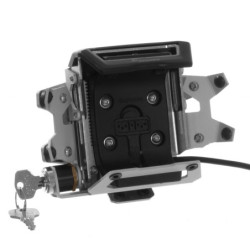 Uchwyt na kierownicę urządzenia Garmin Montana 600/ BMW Navigator Adventure - zamykany-  - anodowane aluminium w kolorze srebrn