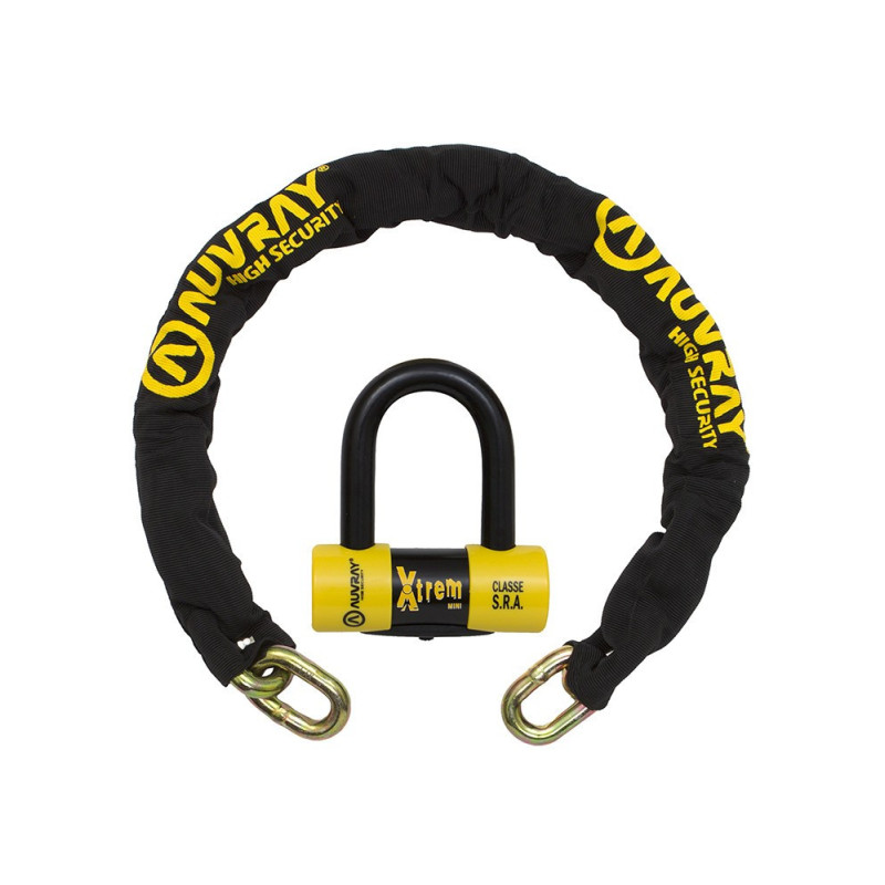 AUVRAY zestaw łańcuch z kłódką XTREM MINI - długość 100cm, średnica 13,5mm (klasa S.R.A.)