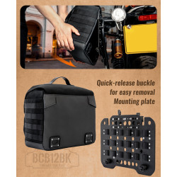 LOBOO Boczna torba Vintage czarna 12L, do montażu z BZJ01BK