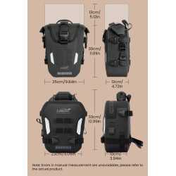 LOBOO WANDERER Wodoodporne (IPX6) torby boczne 6L (para) montowane na gmole, czarne