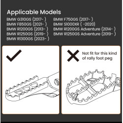LOBOO Szerokie podnóżki do BMW G310GS, F750GS, F850GS, S1000XR, RI200GS, R1200GS, R1250GS, R1250GS Adventure, R1300GS