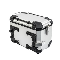LOBOO CONQUEROR Kufry boczne czarne 45+45L, aluminium, 2 zamki, wodoodporne, wewnętrzna siatka/paski mocujące bagaż, 1 zestaw -