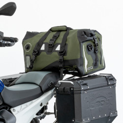 LOBOO Torba motocyklowa PVC bojowo zielona 40L (z kieszenią separacyjną na mokre rzeczy)