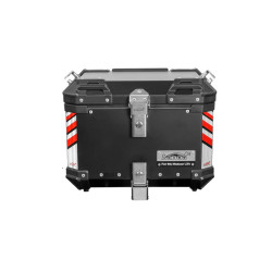 LOBOO PIKE Kufer centralny czarny 36L, aluminium, 2 zamki, wodoodporne, wewnętrzna siatka/paski mocujące bagaż