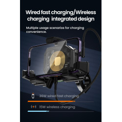 LOBOO Uchwyt na telefon PH06 (z modułem ładowania, sport), magnetyczny system antywstrząsowy