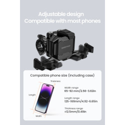 LOBOO Uchwyt na telefon PH06 (z modułem ładowania, sport), magnetyczny system antywstrząsowy