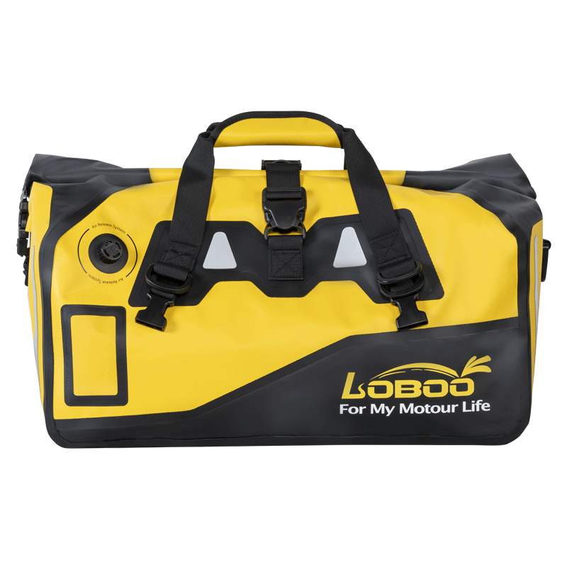 LOBOO Torba motocyklowa PVC żółta 90L (z kieszenią separacyjną na mokre rzeczy)