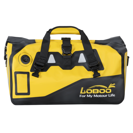 LOBOO Torba motocyklowa PVC żółta 90L (z kieszenią separacyjną na mokre rzeczy)