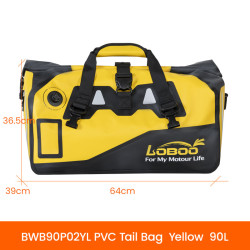 LOBOO Torba motocyklowa PVC żółta 90L (z kieszenią separacyjną na mokre rzeczy)