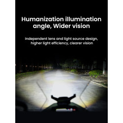 LOBOO L12T światła drogowe i mijania pomocnicze pasuje do rur o średnicy 22/25/28 mm, 15 200 Lumenów, 8-stopniowa skala świeceni