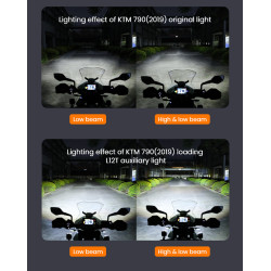 LOBOO L12T światła drogowe i mijania pomocnicze pasuje do rur o średnicy 22/25/28 mm, 15 200 Lumenów, 8-stopniowa skala świeceni