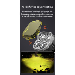 LOBOO L12T światła drogowe i mijania pomocnicze pasuje do rur o średnicy 22/25/28 mm, 15 200 Lumenów, 8-stopniowa skala świeceni