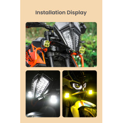 LOBOO L12T światła drogowe i mijania pomocnicze pasuje do rur o średnicy 22/25/28 mm, 15 200 Lumenów, 8-stopniowa skala świeceni