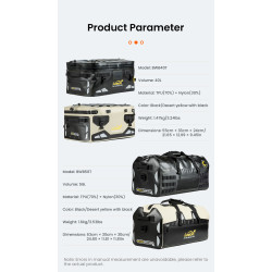 LOBOO TPU Torba 56L biało-czarna (z hermetycznym zamkiem błyskawicznym)