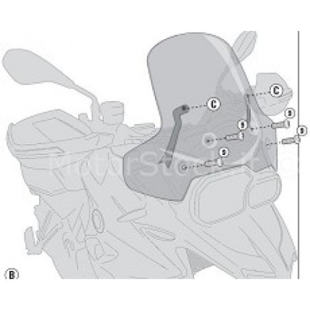 Zestaw mocujący D5107KIT do szyby Givi 5107DT