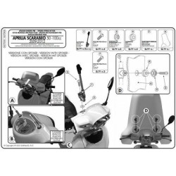 Zestaw mocujący A6704A do szyby Givi 152A, 153A