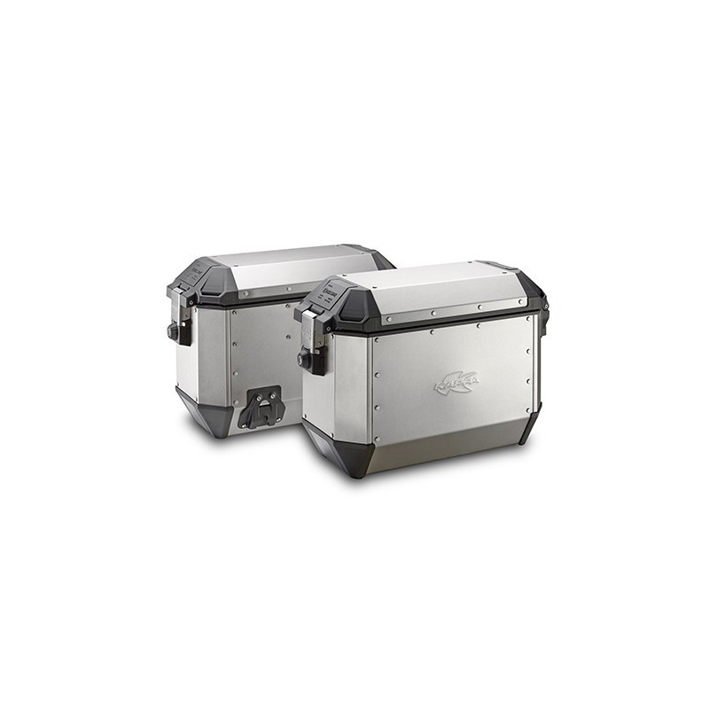 KAPPA KUFRY BOCZNE 36L MONOKEY KMS36A K'MISSION ALUMINIOWE (PARA   2 SZT) + DODATKOWY ZAMEK - DO STELAŻY BOCZNYCH KL, KLR, KLO,