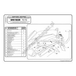 Stelaż pod kufer centralny do BMW R850R [95-02], R1100R [95-01] - Givi 635F (zgodny z Kappa K6350)