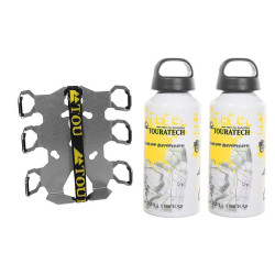 Uchwyt na akcesoria ZEGA Pro/ZEGA Mundo „uchwyt na butelkę” podwójny z 2 butelkami aluminiowymi Touratech o pojemności 0,6 litr