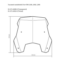 Szyba turystyczna S Touratech do KTM 1050 Adv/ 1090 Adv/ 1190 Adv/1290 Super Adv [-16]