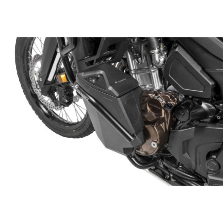 Skrzynka narzędzia z określonymi gmolami dolnymi NIE do DCT - stal nierdzewna, czarne do Hondy CRF1100L Africa Twin / CRF1100L