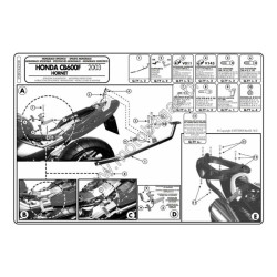 Stelaż pod kufer centralny do Honda CB600F Hornet [03-06] - Givi 258FZ (zgodny z Kappa KZ258)