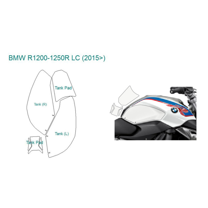 Folia ochronna zbiornika Wunderlich do BMW R1200R LC / R1250R