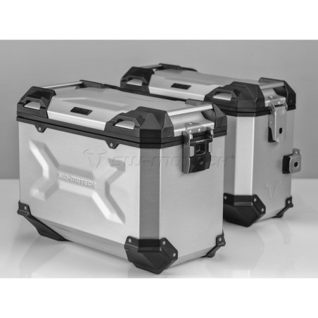 Zestaw aluminiowych kufrów bocznych Sw-Motech Trax ADV do BMW F650GS/F700GS/F800GS - srebrne