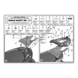Płyta pod kufer centralny do Yamaha Majesty 400 [04-12] - Givi E331M (zgodna z Kappa K331M)