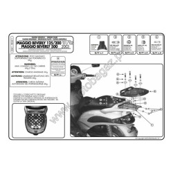 Płyta pod kufer centralny do Piaggio Beverly 125-200 [01-04] - Givi E341 (zgodna z Kappa K341)