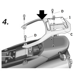 Stelaż SHAD pod kufer centralny do Suzuki VSTROM 650 [04-11]