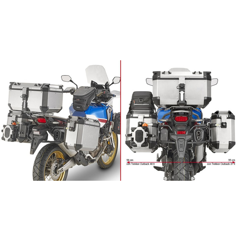 Kufry boczne Givi Outback Evo do Honda CRF 1100 Africa Twin / Adv  [20-] - srebrne