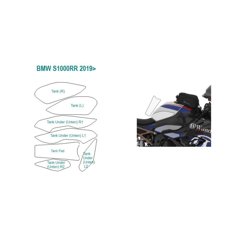 Zestaw folii ochronnych na bak Wunderlich BMW S1000RR [19-]