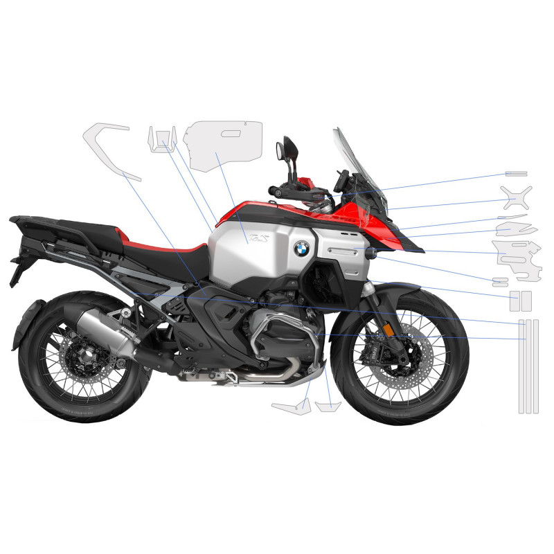 Folia ochronna Wunderlich do BMW R1300GS Adventure Racing Red + Option 719