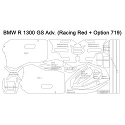 Folia ochronna Wunderlich do BMW R1300GS Adventure Racing Red + Option 719