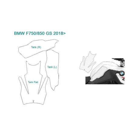 Folia ochronna zbiornika Wunderlich do BMW F750GS / F850GS / F800GS [23-]