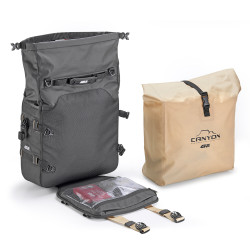 GIVI SAKWY WODOSZCZELNE OFF-ROAD / ENDURO (2X25LT) WPINANE W STELAŻ PL, ZAPINANE NA KLUCZ (MOCOWANIE TYPU MONOKEY) MODEL CANYON