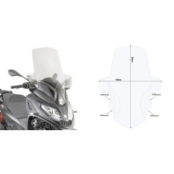 GIVI SZYBA PRZEŹROCZYSTA 84 x 69 cm (H x W) - PIAGGIO Mp3 300 HPE (19   20)