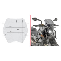 GIVI SZYBA DYMIONA 25 x 31 cm (H x W) - KTM Duke 790 (18   20)