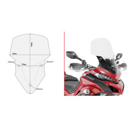 GIVI SZYBA PRZEZROCZYSTA (59H X 43W) - DUCATI Multistrada 950 / 1200 / 1260 (15   18)