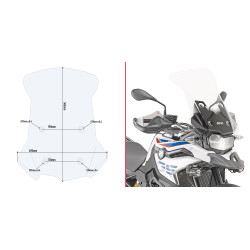 GIVI SZYBA PRZEZROCZYSTA 54,5 x 49 cm (H x W) - BMW F750 GS (18)